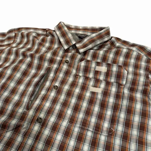 Eddie Bauer Button Up Shirt Mens Short Sleeve 2XL Lightweight Plaid Outdoor - Picture 3 of 9